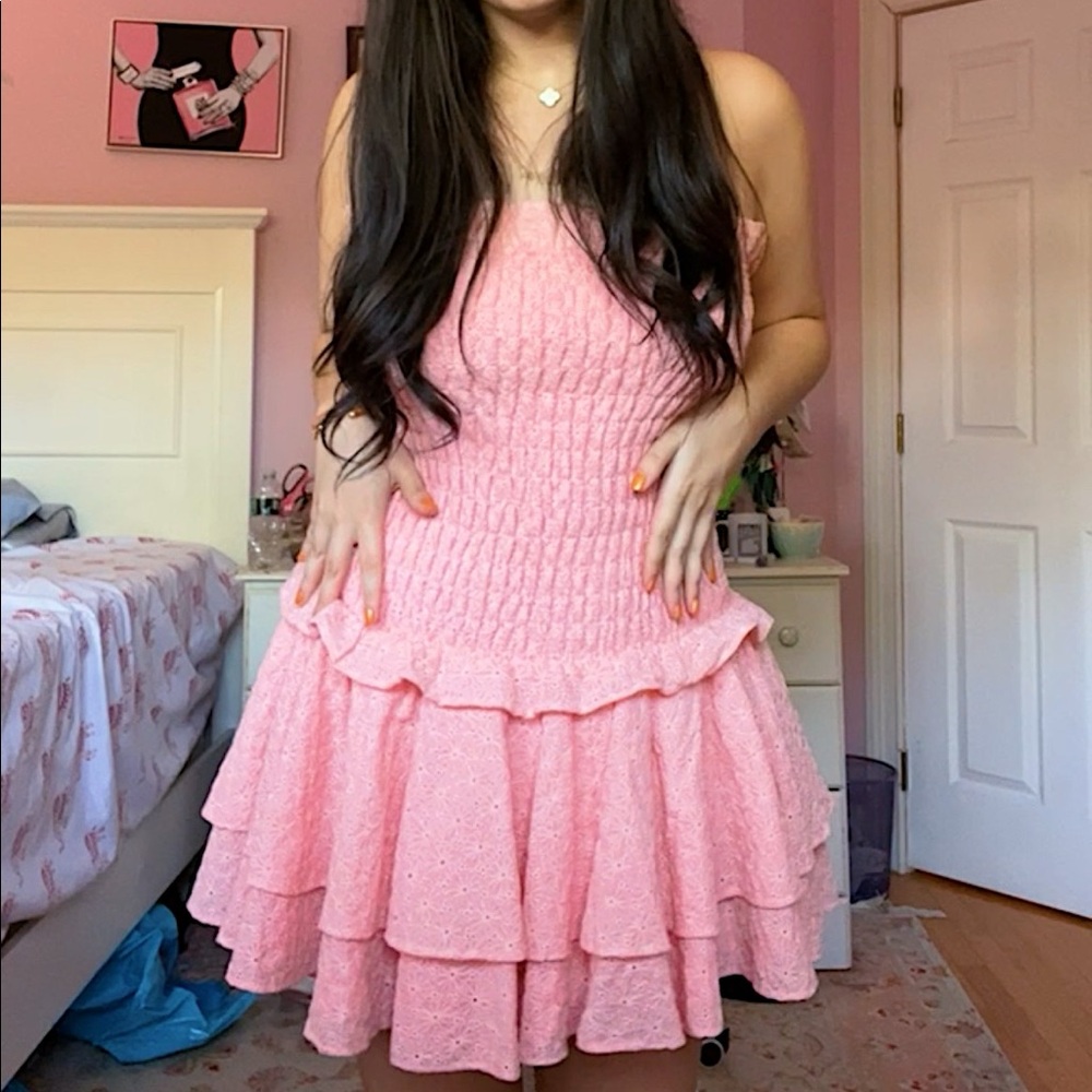 NBD Size Medium Pastel Pink Baby Doll Mini Dress from Revolve PERFECT condition